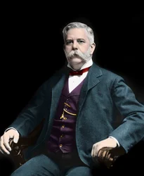 Porträtt av George Westinghouse (1846-1914). Amerikansk uppfinnare och industriman